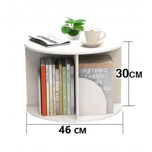 360° Rotating Stackable Bookshelf Organizer (White) - Image 4