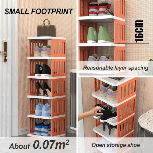 10-Tier Shoe Storage Rack, Compact Narrow Shoe Cabinet Organizer for Home, Bedroom, Entryway, Closet - Image 3