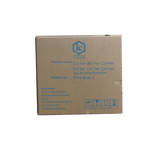 2 Tier Rotating Bookshelf, 360° Solid Wood Rotating Stackable Shelves Bookshelf Organizer for Home, Bedroom, Office - Image 4