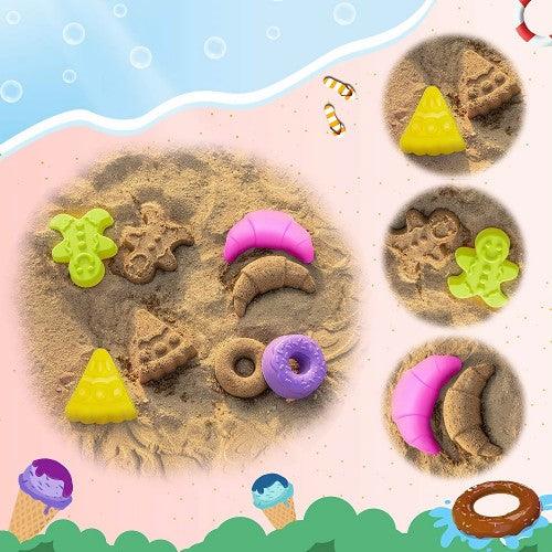 24 PCS Beach Sand Toy Set with Ice Cream Food Molds, Bucket, Mesh Bag - Image 4