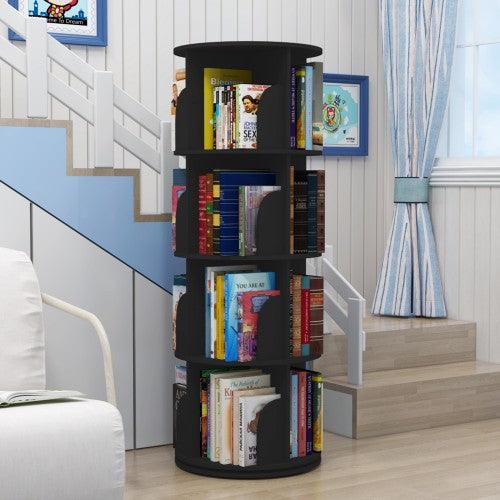 3-5 Levels 360° Rotating Stackable Shelves Bookshelf Organizer - Image 11