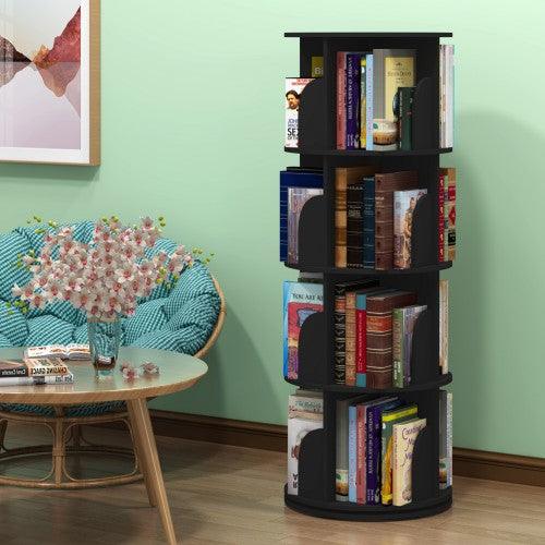 3-5 Levels 360° Rotating Stackable Shelves Bookshelf Organizer - Image 12