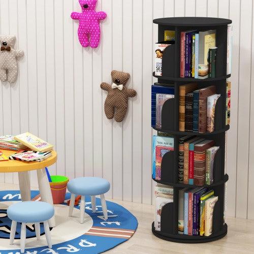 3-5 Levels 360° Rotating Stackable Shelves Bookshelf Organizer - Image 13