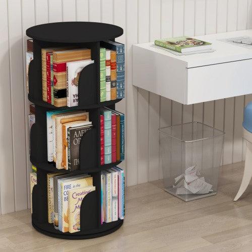 3-5 Levels 360° Rotating Stackable Shelves Bookshelf Organizer - Image 16