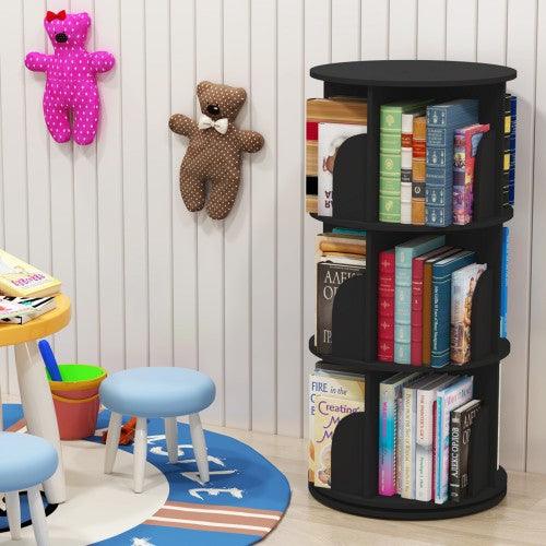 3-5 Levels 360° Rotating Stackable Shelves Bookshelf Organizer - Image 17