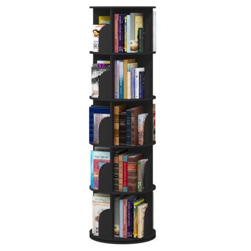 3-5 Levels 360° Rotating Stackable Shelves Bookshelf Organizer - Image 23