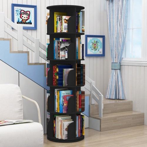 3-5 Levels 360° Rotating Stackable Shelves Bookshelf Organizer - Image 4