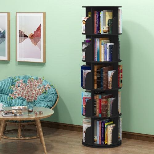 3-5 Levels 360° Rotating Stackable Shelves Bookshelf Organizer - Image 5