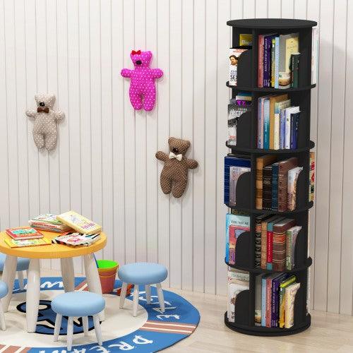 3-5 Levels 360° Rotating Stackable Shelves Bookshelf Organizer - Image 6