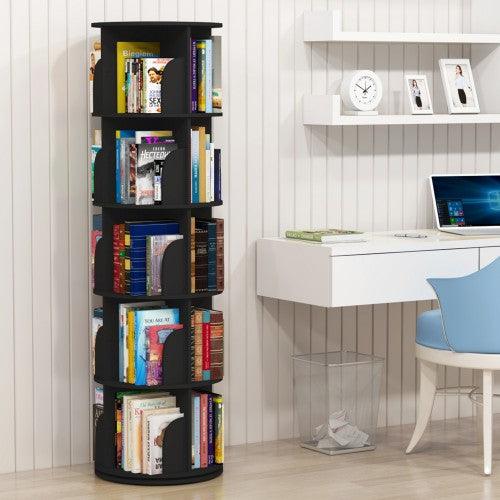 3-5 Levels 360° Rotating Stackable Shelves Bookshelf Organizer - Image 7
