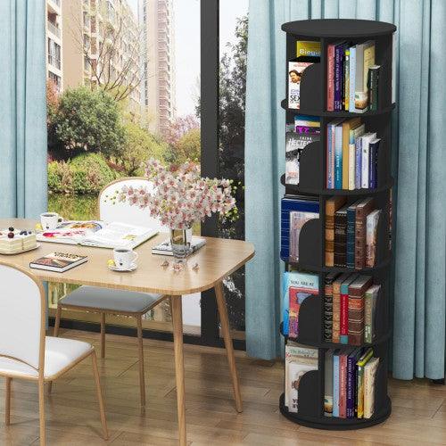 3-5 Levels 360° Rotating Stackable Shelves Bookshelf Organizer - Image 8