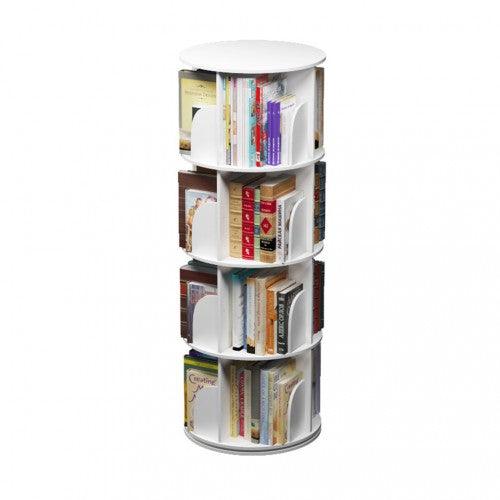 4 Tier 360° Rotating Stackable Shelves Bookshelf Organizer - Image 3