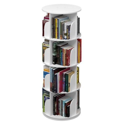 4 Tier 360° Rotating Stackable Shelves Bookshelf Organizer - Image 4