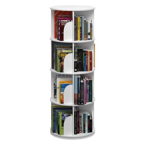 4 Tier 360° Rotating Stackable Shelves Bookshelf Organizer - Image 5