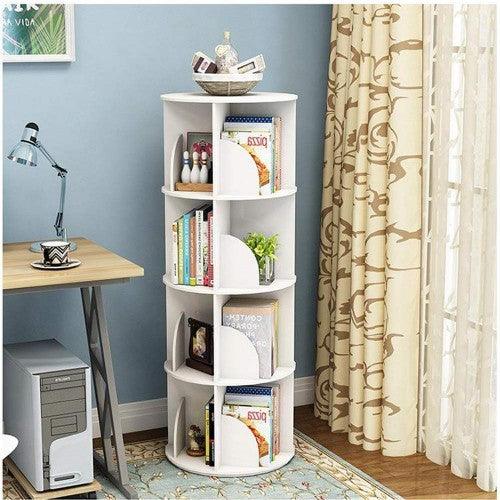 4 Tier 360° Rotating Stackable Shelves Bookshelf Organizer - Image 7