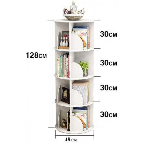 4 Tier 360° Rotating Stackable Shelves Bookshelf Organizer - Image 8