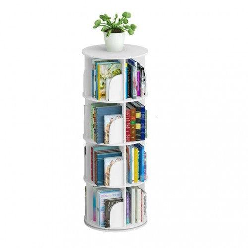 4 Tier 360° Rotating Stackable Shelves Bookshelf Organizer - Image 9