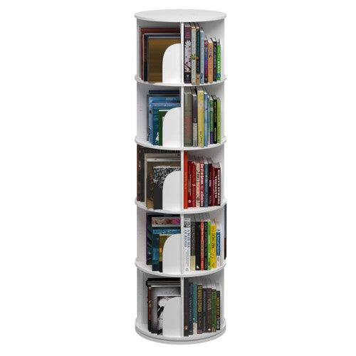 5 Tier 360° Rotating Stackable Shelves Bookshelf Organizer - Image 3