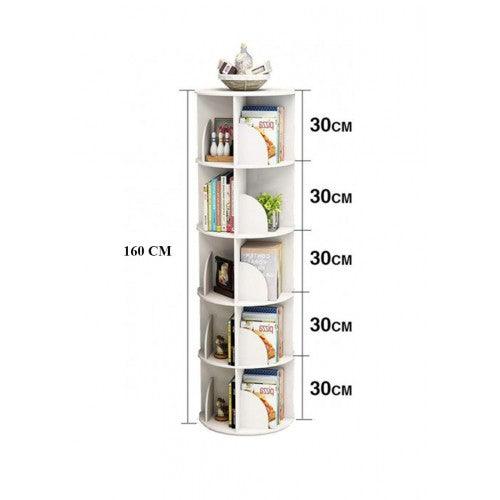 5 Tier 360° Rotating Stackable Shelves Bookshelf Organizer - Image 4