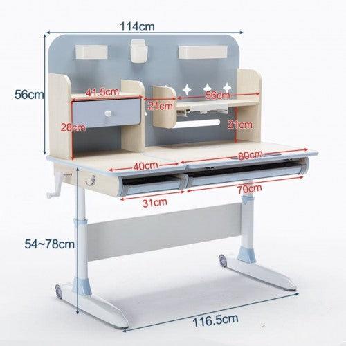 Children Kids Multifunctional Adjustable Study Desk with Double-Winged Swivel Chair - Image 3