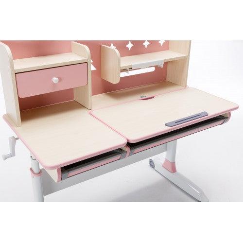 Children Kids Multifunctional Adjustable Study Desk with Double-Winged Swivel Chair - Image 6