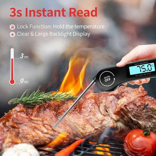 Digital Meat Thermometer, 3s Instant Read Kitchen Thermometer Probe with Reversible Display for BBQ, Beef, Pork, Chicken - Image 5
