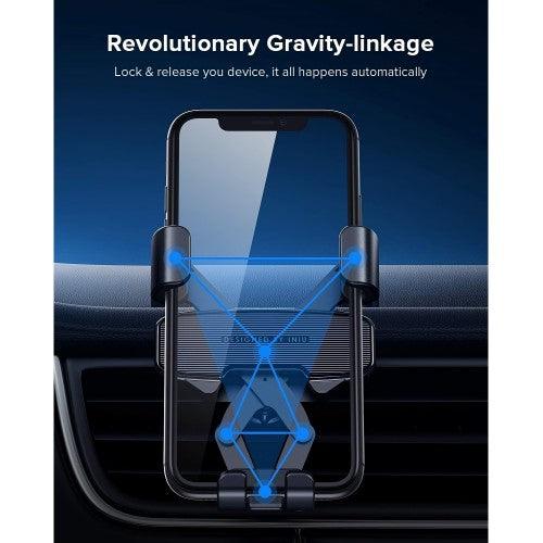 INIU Air Vent Car Phone Holder, 360° Phone Mount with Gravity Auto Lock ; Release for Smartphones - Image 4