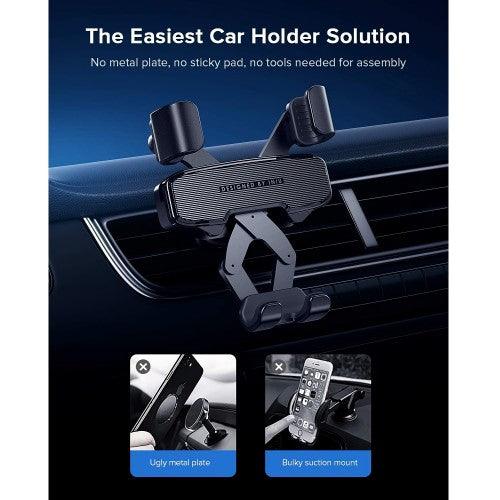 INIU Air Vent Car Phone Holder, 360° Phone Mount with Gravity Auto Lock ; Release for Smartphones - Image 6