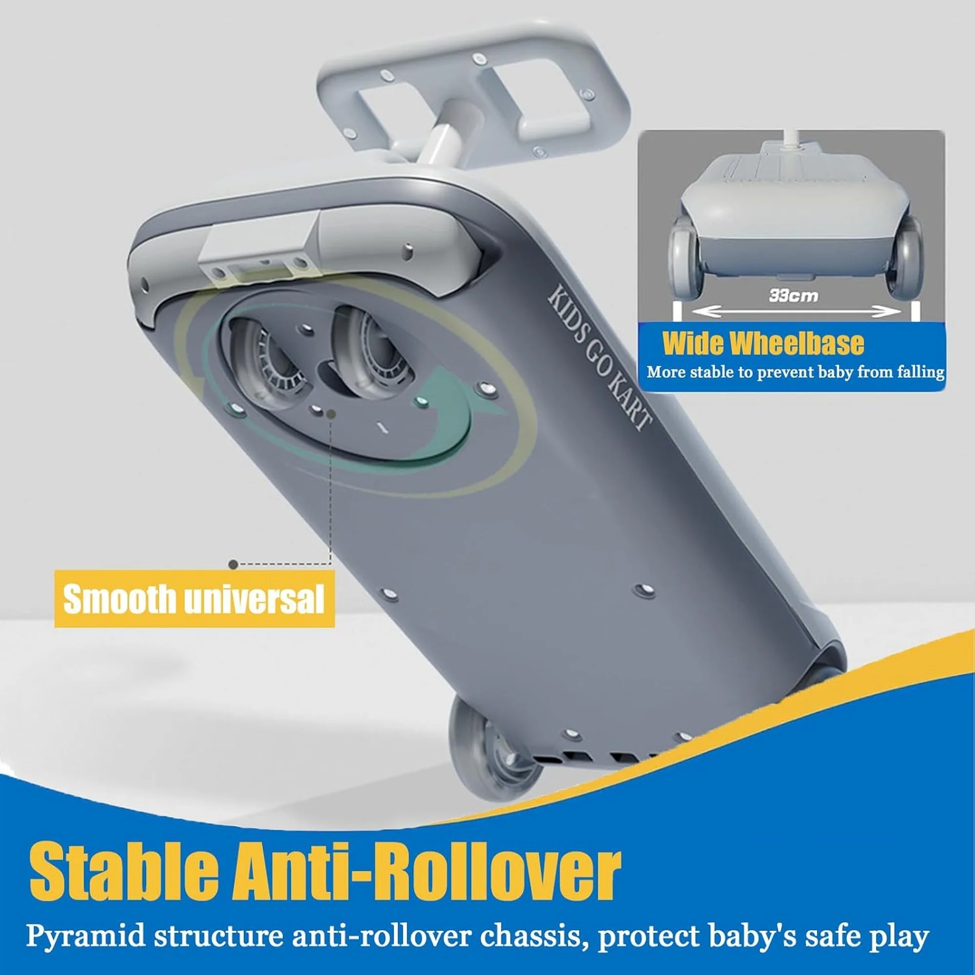 Kids Cleaning Go Kart Ride-On Toy with Electric Floor Sweeper | 5-Speed Adjustable, LED Lights, Storage Compartment | Indoor Ride-On Cleaning Toy for Ages 3+ - Image 7