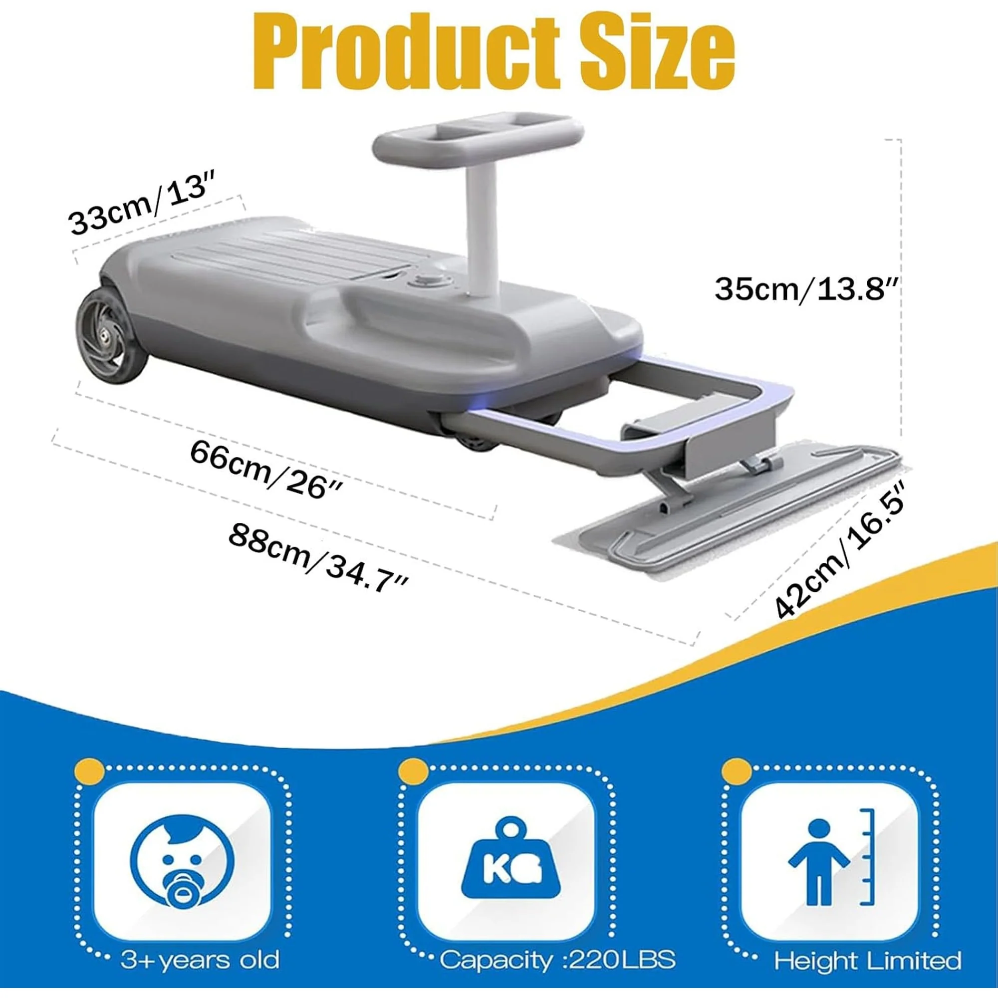 Kids Cleaning Go Kart Ride-On Toy with Electric Floor Sweeper | 5-Speed Adjustable, LED Lights, Storage Compartment | Indoor Ride-On Cleaning Toy for Ages 3+ - Image 8