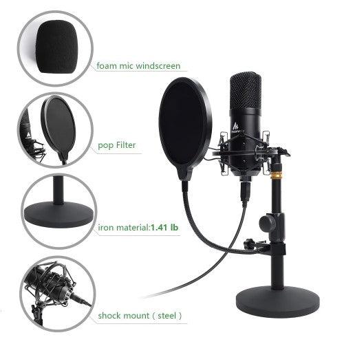 MAONO USB Computer Microphone with One-Touch Mute, Gain Knob, Shock Mount, Condenser Recording Mic for PC, Gaming, Streaming, Podcasts - AU-PM421T - Image 7