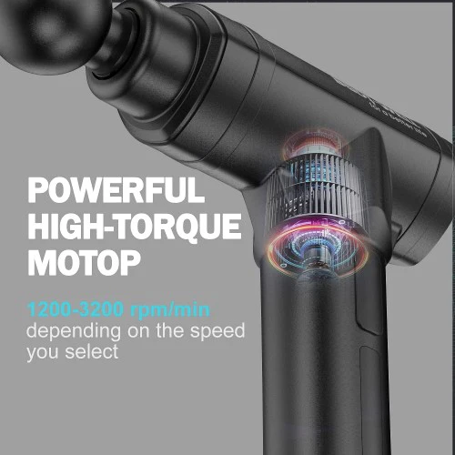 Massage Gun, Deep Tissue Muscle Massager with 5 Adjustable Speeds, 4 Massage Heads for Back Pain, Shoulder, Neck, Muscle Recovery - Image 4