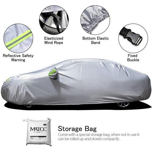 MATCC Car Cover, 500 x 190 x 150cm Waterproof Heavy Duty Car Cover with UV Protection for All Weather, Dust, Scratch Resistant - Image 3