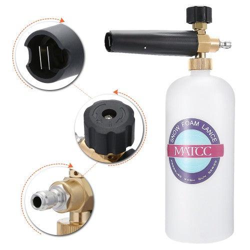 MATCC Snow Foam Cannon Adjustable Pressure Washer Foam Wash Gun 1L Bottle Car Wash Gun Snow Foam Lance with 1/4" Quick Connector - MATCC501737 - Image 3