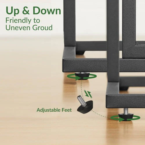 Modern Coffee Table with Metal Frame Wood Finish Top Adjustable Feet, Easy Assembly, 39.4” L x 19.7” W x 18.5” H - Sturdy & Stylish Living Room Accent Table - Image 5