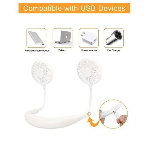 Portable Neck Fan Rechargeable USB Hands Free Fan with 3 Level Air Flow, 7 LED Lights for Home Office Travel Indoor Outdoor - Image 3