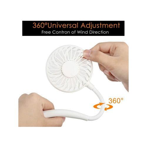 Portable Neck Fan Rechargeable USB Hands Free Fan with 3 Level Air Flow, 7 LED Lights for Home Office Travel Indoor Outdoor - Image 5