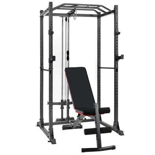 Power Cage, 1200LB Capacity Squat Rack with Cable Crossover Machine Power Rack with LAT Pull Down Attachments for Strength Training, Home, Gym - 1020160-162 - Image 7