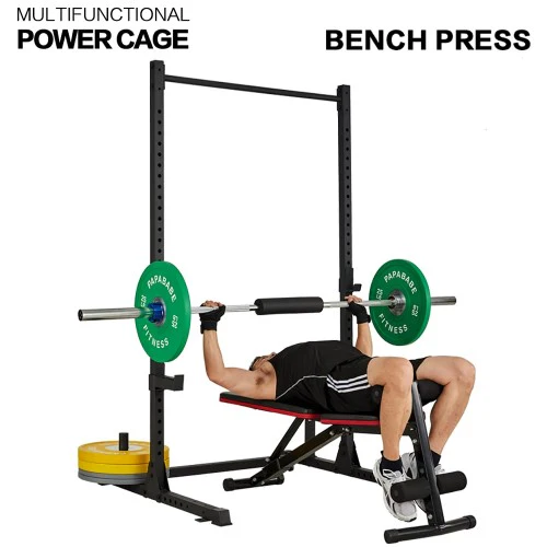 Squat Rack 800LB Capacity Power Rack 2"x 2" Steel Power Cage Exercise Stand with 2 J-Hooks for Bench Press, Weightlifting and Strength Training - 1026783 - Image 6
