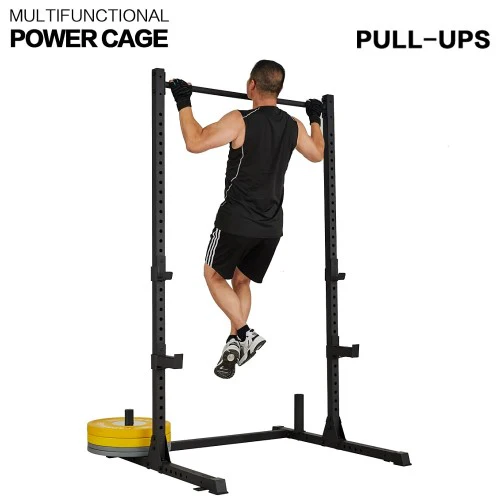 Squat Rack 800LB Capacity Power Rack 2"x 2" Steel Power Cage Exercise Stand with 2 J-Hooks for Bench Press, Weightlifting and Strength Training - 1026783 - Image 7