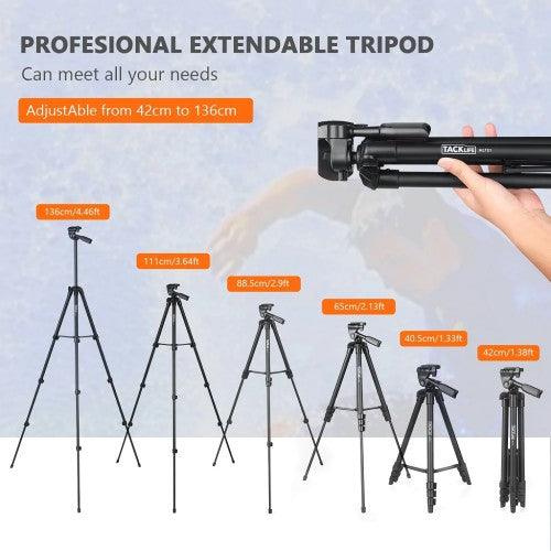 TACKLIFE 55-Inch Lightweight Aluminum Tripod for Travel/Camera/Smartphone with Carry Bag - Image 5