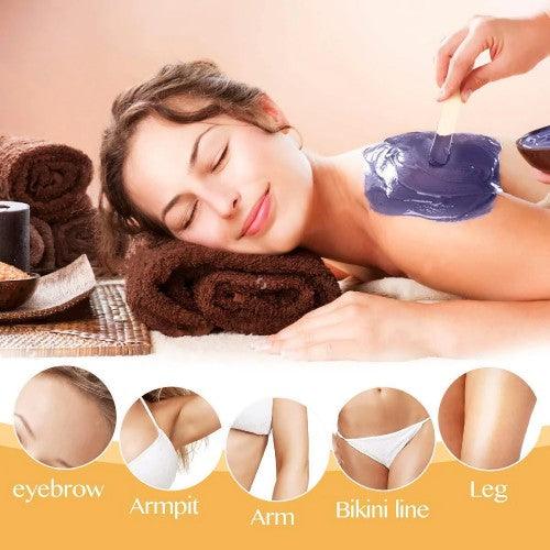 Wax Warmer, Hair Removal Kit with Adjustable Temperature, 4 Flavors, 10 Wax Applicator Sticks, Wax Heater for Body Armpits, Eyebrows, Face, Legs, Bikini - Image 4
